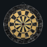 Elegantes Imitat aus schwarzem Marmor Dartscheibe<br><div class="desc">Ein klassisches Dart-Design mit abwechselnden schwarzen Marmor und Imitaten goldenen Foliendreiecken.</div>