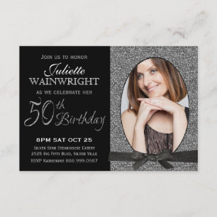 Elegantes Imitat-Glitzer-Foto-50. Einladung