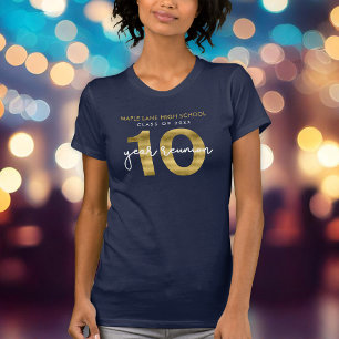 Elegantes Imitat-Gold 10 Jahr-Klassen-Wiedersehen T-Shirt