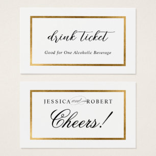 Elegantes Imitat Gold Border Drink Ticket
