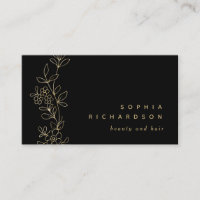 Elegantes Imitat-Gold botanisch auf Schwarzem