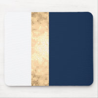 elegantes Imitat Gold, Marineblau, weiße Streifen