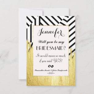 Elegantes Imitat Gold Paint Strokes & Stripes Must Einladung