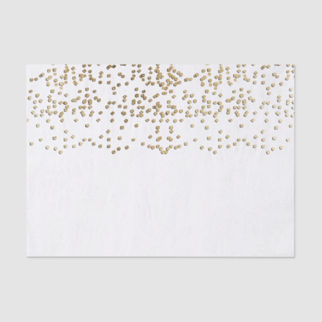 Elegantes Imitat-Goldconfetti-Muster Seidenpapier (Vorderseite)