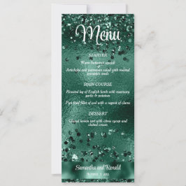 Elegantes Imitat Green Glitzer and Foil Wedding Me Einladung