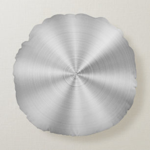 Elegantes Imitat-metallisches glänzendes Silber Rundes Kissen