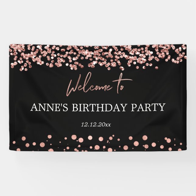 Elegantes Imitat Rose Gold Banner (Horizontal)