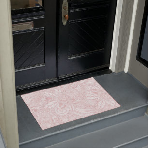 Elegantes Imitat Rose Gold Blumenmandala Design Fußmatte