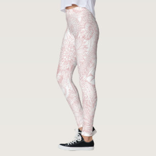 Elegantes Imitat Rose Gold Blumenmandala Design Leggings