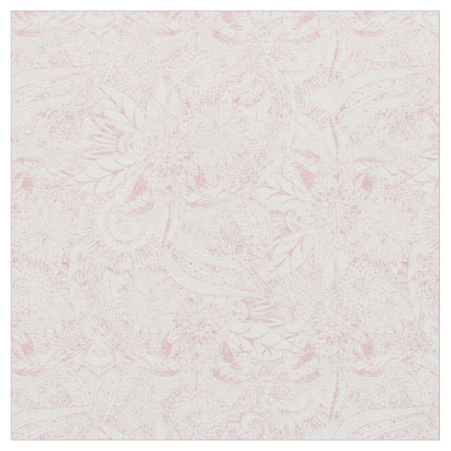 Elegantes Imitat Rose Gold Blumenmandala Design Stoff (Nahaufnahme)