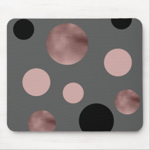 elegantes Imitat-Rosengold erröten rosa schwarze Mousepad