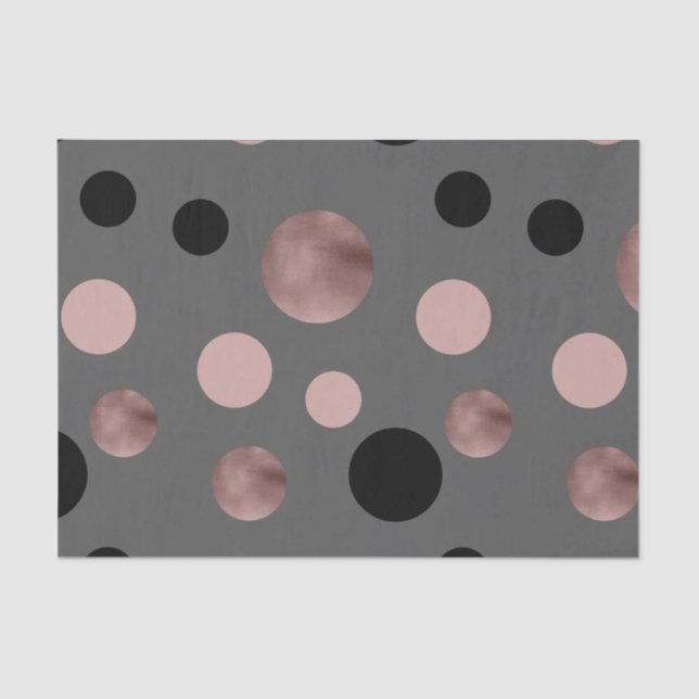 elegantes Imitat-Rosengold erröten rosa schwarze Seidenpapier (Vorderseite)