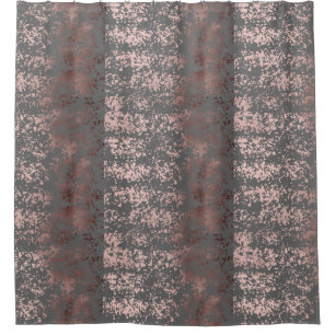 elegantes Imitat-Rosengold und graue Brushstrokes Duschvorhang