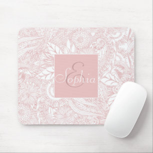 Elegantes Imitat-Rosengoldblumenmandalaentwurf Mousepad
