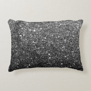 Elegantes Imitat-schwarzer Glitzer Zierkissen
