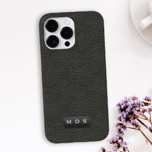 Elegantes Imitat Schwarzes Leder Mit Monogramm aus Case-Mate iPhone Hülle