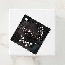 Elegantes Imitat Vellum Effect Overlay-Foto Hochze Geschenkanhänger