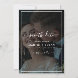 Elegantes Imitat Vellum Effect Overlay-Foto Hochze Save The Date
