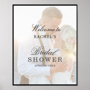 Elegantes Imitat Vellum Overlay Brautparty Signatu Poster