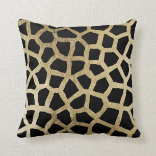 Elegantes Imitatgold und schwarzer moderner Kissen
