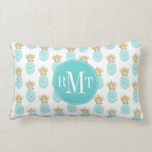 Elegantes Imitatgoldtropisches Ananasmuster Lendenkissen