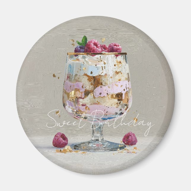 Elegantes Impasto-Himbeer-Dessert  Magnet (Vorne)