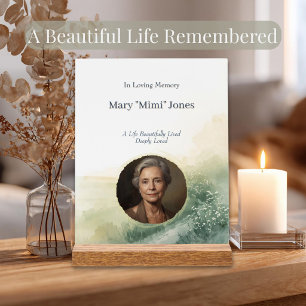Elegantes In Loving Memory Foto-Memorial Acrylschild