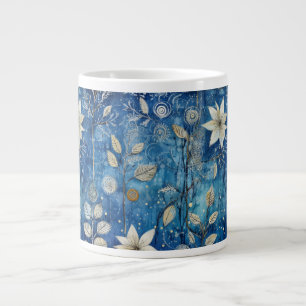 Elegantes Indigo-Blaues Winterbotanikum Jumbo-Tasse