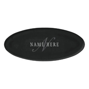 Elegantes individuell anpassbares Monogramm Blac Namenschild