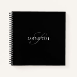 Elegantes individuell anpassbares Monogramm | Blac Notizbuch