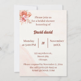 Elegantes, individuelles Brautparty mit Blumenrahm Einladung