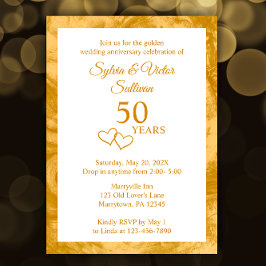 Elegantes individuelles Goldenes 50-jähriges Party Einladung