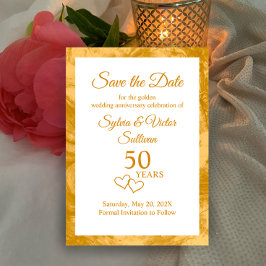 Elegantes individuelles Goldenes 50-jähriges Party Save The Date