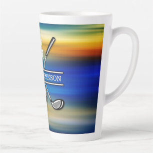 Elegantes, individuelles Golf Monogram Design Milchtasse