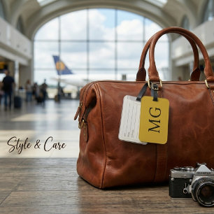 Elegantes individuelles Monogramm M Gold Reisegepä Gepäckanhänger