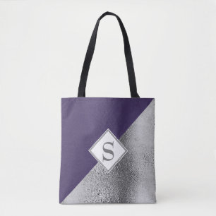 Elegantes individuelles Monogramm Metallic Lila Si