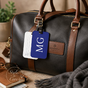 Elegantes individuelles Monogramm Navy Reisegepäck Gepäckanhänger