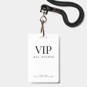 Elegantes individuelles VIP All Access Pass Event- Ausweis