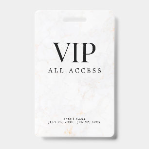 Elegantes individuelles VIP All Access Pass Event- Ausweis