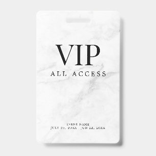 Elegantes individuelles VIP All Access Pass Event- Ausweis