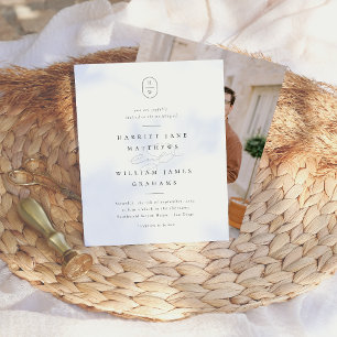 Elegantes Initials Schwarz-weißes Budget Foto Hoch