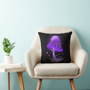 Elegantes, inky Cap glühendes Lila Pillow Pillow Kissen