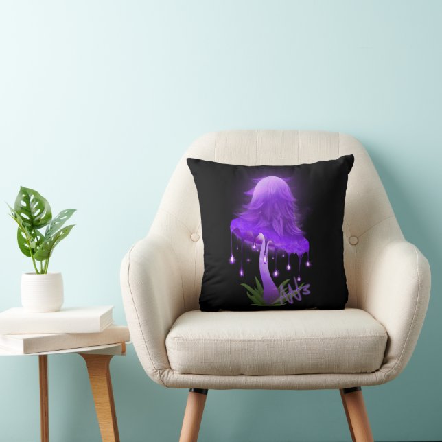 Elegantes, inky Cap glühendes Lila Pillow Pillow Kissen (Stuhl )