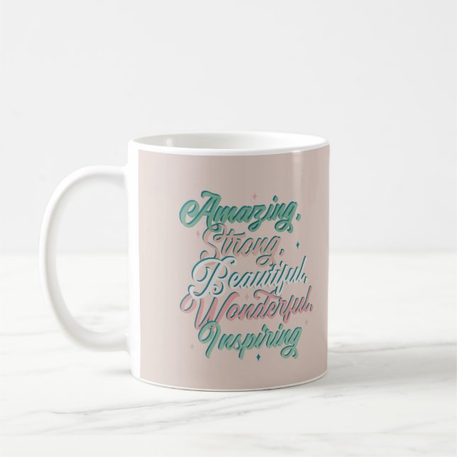 Elegantes inspirierendes 3D-Typografie-Design Kaff Kaffeetasse (Links)