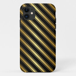 Elegantes iPhone mit Gold und Black Stripe iPhone 11 Hülle