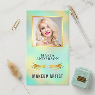 Elegantes irisierendes holografisches Makeup-Artis Visitenkarte