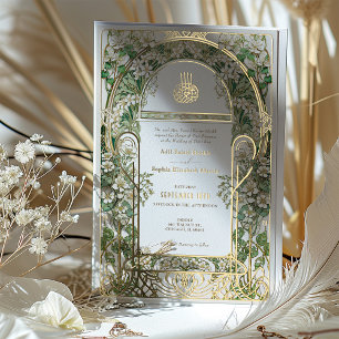 Elegantes islamisches florales Hochzeitseinladungs Folieneinladung