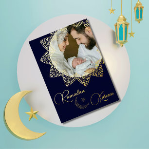 Elegantes islamisches Mandala Ramadan Kareem Foto Folien Feiertagskarte