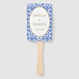 Elegantes italienisches Blue Hand Fan Programm Fächer