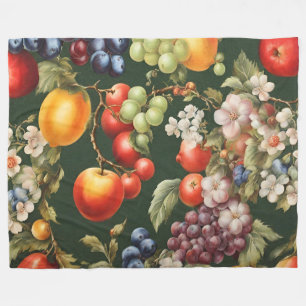 Elegantes italienisches Design mit Obst und Blume Fleecedecke